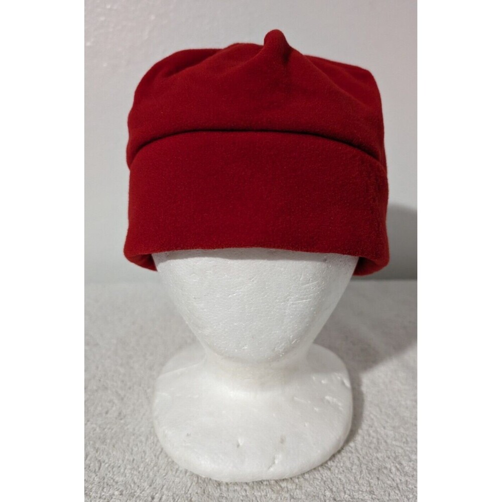 Vintage NILS Fleece Winter Beanie Hat Red USA Made One Size